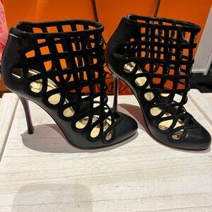 Christian Louboutin Black Caged Heels